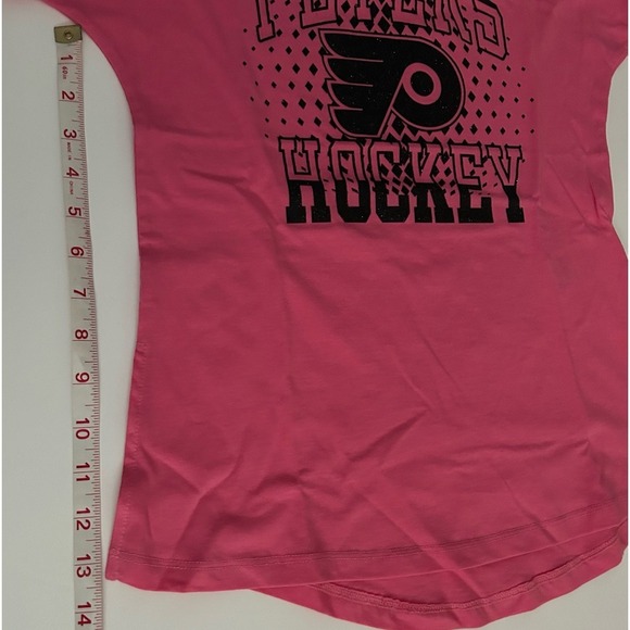 Philadelphia Flyers Girls Pink Falling Ice Short Sleeve T-Shirt - M (10-12) - Picture 3 of 5